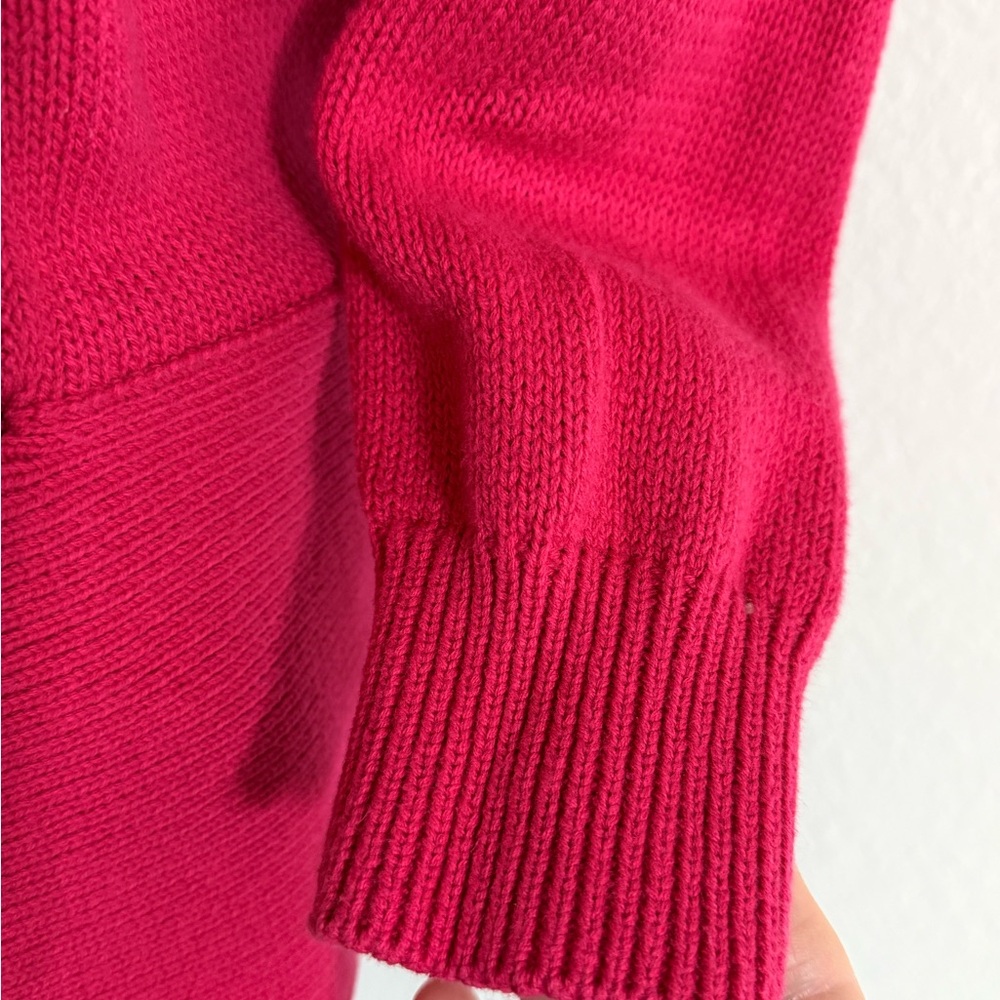 Ivanka Trump Fuchsia Pink Shawl Neck, Open Cardigan with Gold Zippers, Sz M - Picture 5 of 11